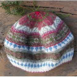 Béret jacquard tricoté en pure laine et teintures naturelles