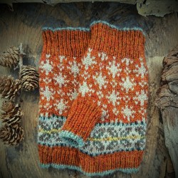 mitaines fair isle en laine shetland