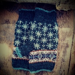 mitaines fair isle en laine shetland