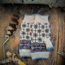 mitaines fair isle en laine shetland